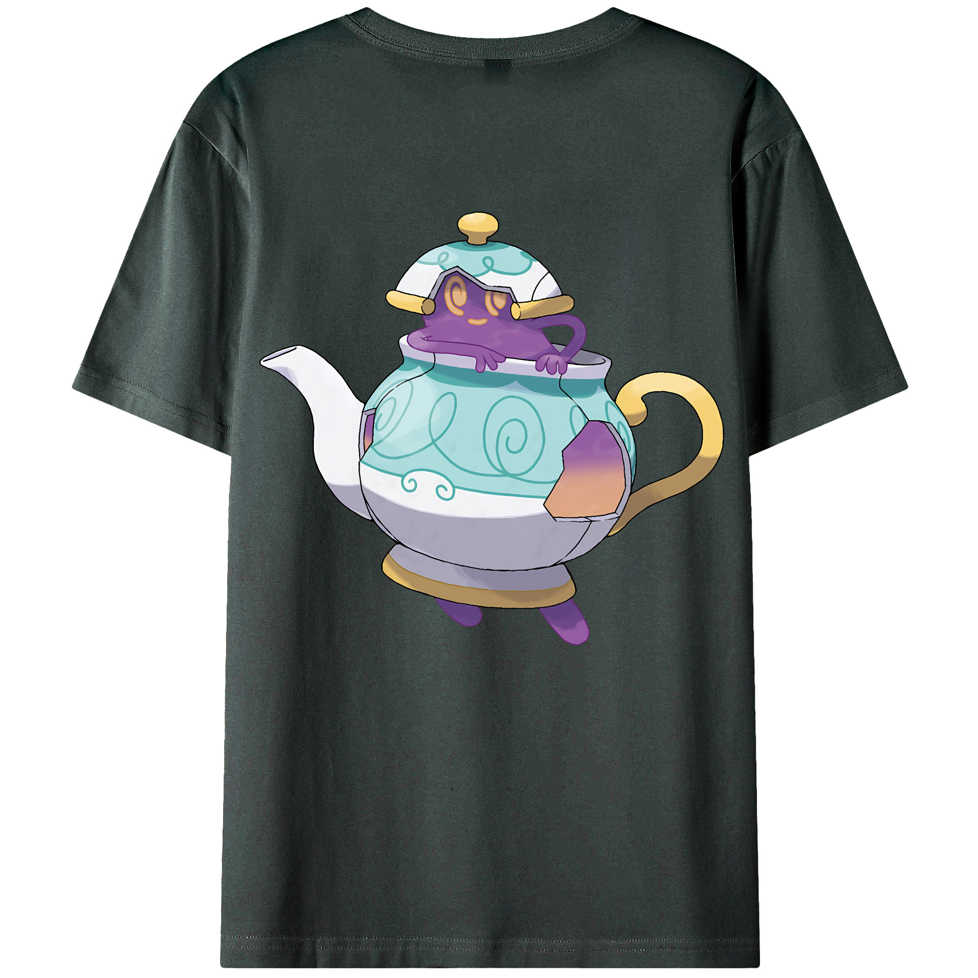 （画像用） ポケットモンスター Pokémon 綿100％ メンズ半袖Tシャツ（バックプリント） 通気性